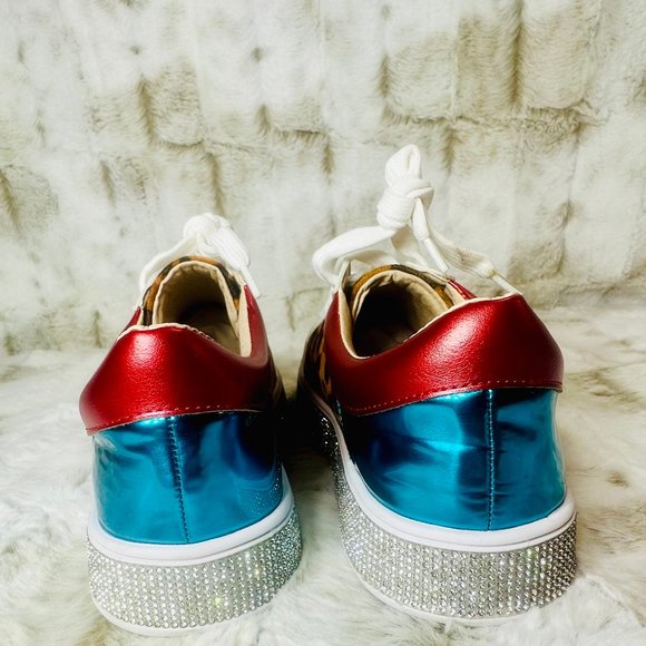 * Pazzle Rhinestone & Leopard Tennis Shoes - Picture 7 of 7